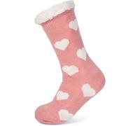 styleBREAKER Calzini antiscivolo donna,interno peluche, Rosa-Bianco