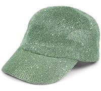 styleBREAKER Cappellino Baseball Donna con Paillettes Intrecciate,Verde Mat