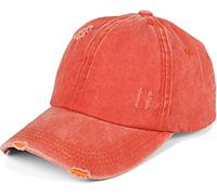styleBREAKER Cappellino Baseball Donna Ponytail Cotone Destroyed,Ruggine