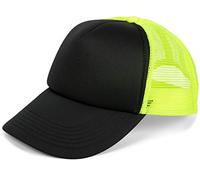 styleBREAKER Cappellino Trucker Unisex | Berretto con Rete,Nero-Giallo Neon