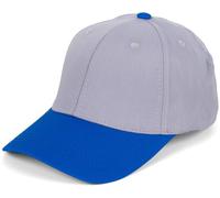 styleBREAKER Cappello da Baseball Unisex Bicolore Pastello, Cappellino a 6 Pannelli Multicolore, Cinturino Regolabile con Fibbia 04023095, Colore:Grigio-Blu Reale