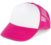 styleBREAKER Cappello Unisex con 5 Pannelli e Inserti in Mesh, Regolabile con Chiusura a clic, Leggero e Traspirante, Ideale per Uomo e Donna, Bianco- Lampone