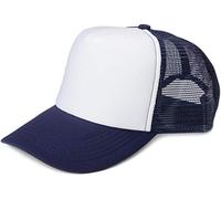 styleBREAKER Cappello Unisex con 5 Pannelli e Inserti in Mesh, Regolabile con Chiusura a clic, Leggero e Traspirante, Ideale per Uomo e Donna, Bianco-Navy