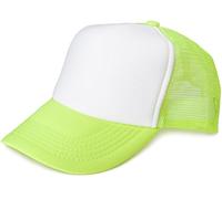styleBREAKER Cappello Unisex con 5 Pannelli e Inserti in Mesh, Regolabile con Chiusura a clic, Leggero e Traspirante, Ideale per Uomo e Donna, Bianco-Giallo Neon