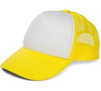styleBREAKER Cappello Unisex con 5 Pannelli e Inserti in Mesh, Regolabile con Chiusura a clic, Leggero e Traspirante, Ideale per Uomo e Donna, Bianco-Giallo