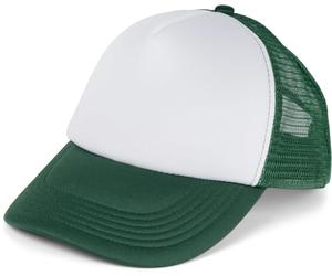styleBREAKER Cappello Unisex con 5 Pannelli e Inserti in Mesh, Regolabile con Chiusura a clic, Leggero e Traspirante, Ideale per Uomo e Donna, Bianco-Verde Scuro
