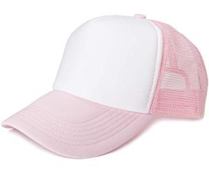 styleBREAKER Cappello Unisex con 5 Pannelli e Inserti in Mesh, Regolabile con Chiusura a clic, Leggero e Traspirante, Ideale per Uomo e Donna, Bianco-Baby Rosa