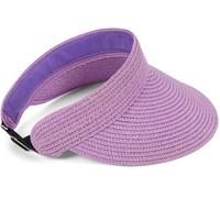 styleBREAKER Cappello Visiera in Carta di Paglia Monocromatico, con Fascia Elastica e Chiusura a Gancio, Cappello Estivo Traspirante per Donne, Protezione Solare Leggera, Lillà