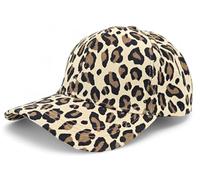 styleBREAKER Caschetto Baseball Donna con Motivo Leopardo, Basecap 6 Pannelli in Cotone, Visiera Curvata, Regolabile e Traspirante, Colore:Beige