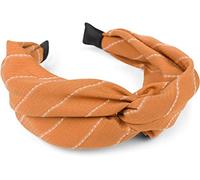 styleBREAKER Cerchietto donna in tessuto a righe stile retrò,Cognac