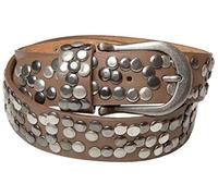 styleBREAKER Cintura da donna con borchie di diverse forme, cintura in ecopelle unicolore, cintura da donna regolabile 03010008, colore:Fango, Taglia:100cm