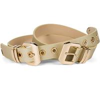 styleBREAKER Cintura da donna con doppia fibbia dorata e rivetti a foro, B-Low Belt, cintura in vita, accorciabile 03010121, colore:Oro, Taglia:105cm
