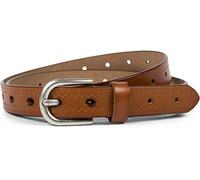 styleBREAKER Cintura da donna in pelle liscia con goffratura azteca a zig-zag e spina goffrata, accorciabile 03010110, dimensione:95cm, colore:Cognac