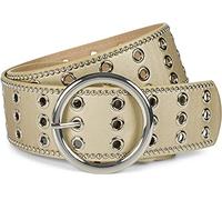 styleBREAKER Cintura larga da donna con rivetti a foro e fibbia rotonda, cintura con rivetti, cintura in vita, accorciabile 03010122, colore:Oro, Taglia:95cm