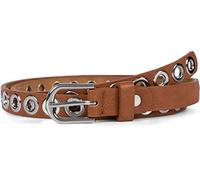 styleBREAKER Cintura stretta da donna con rivetti a pugno e finitura liscia opaca, stile vintage, può essere accorciata 03010109, colore:Cognac, Taglia:95cm