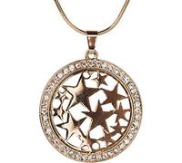 styleBREAKER Collana donna ciondolo stella con strass,Oro