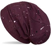 styleBREAKER Cuffia Beanie con Grinze e Spruzzi di Colore su Tutta la Sua Superficie, Cuffia Beanie Lunga, Unisex 04024149, Colore:bordò-Viola