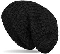styleBREAKER Cuffia Beanie Unisex a Maglia Grossa, Lunga, Invernale 04024158, Colore:Nero