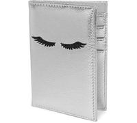 styleBREAKER Custodia Passaporto Donna Stampa Ciglia Metallizzata,Argento | Custodia 10x14 cm in similpelle, 3 scomparti carte, tasca boarding pass, scomparto passaporto, fodera poliestere.