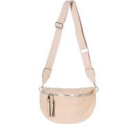 styleBREAKER Donna pelliccia di orsacchiotto Mezza Luna Borse a tracolla Unicolor, tracolla regolabile 02012403, colore:Marrone chiaro