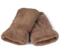 styleBREAKER Guanti da donna senza dita in accogliente pelliccia sintetica - Caldi guanti invernali monocolore in pelliccia sintetica 09010049, colore:Marrone