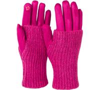 styleBREAKER Guanti touchscreen morbidi da donna con polsini in maglia rimovibili, guanti invernali caldi per giornate gelide 09010022, colore:Rosato