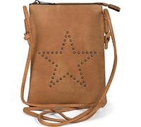 styleBREAKER mini bag borsa a tracolla con borchie disposte a stella, borsa a spalla, borsa a mano, borsa, da donna 02012235, colore:Cognac