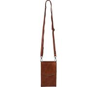 styleBREAKER Mini borsa a tracolla con patta a V e dettaglio in metallo | piccola borsa porta cellulare a tracolla | elegante borsa a tracolla con scomparti per carte per donna,Cognac