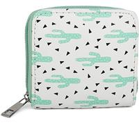 styleBREAKER Mini Portafoglio Donna Ecopelle Cactus,Bianco - Verde menta
