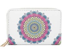 styleBREAKER Mini Portafoglio Donna Mandala Ethno,Bianco-blu-rosa-giallo