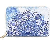 styleBREAKER Mini Portafoglio Donna Mandala Ethno,Bianco-Blu scuro-Blu