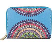 styleBREAKER Mini Portafoglio Donna Mandala Ethno,Blu-Verde-Arancione