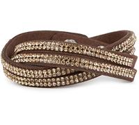 styleBREAKER Morbido Bracciale di Strass, Elegante Braccialetto con Pietre Strass, Bracciale avvolgibile, File 2x2, Donna 05040004, Colore:Marrone Scuro/Marrone Chiaro