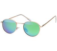 styleBREAKER Occhiali da sole Panto unisex,in metallo | Occhiali cat. 3, cerniere flex, naselli silicone, telaio 130mm, lenti 46x48mm, ponte 24mm, incl. panno e custodia.