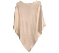 styleBREAKER Poncho da Donna a Maglia fine con Struttura a Scacchi, Girocollo 08010053, Colore:Beige