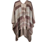 styleBREAKER Poncho Donna a Righe | Taglia Unica,Marrone-Beige-Grigio
