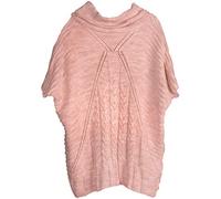 styleBREAKER Poncho Donna in Maglia a trecce con Collo a Scialle,Rosa Antic