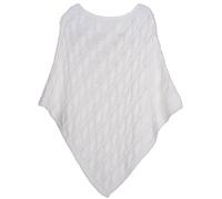 styleBREAKER Poncho Donna trecce,Maglia Grossa, Crema-Bianco