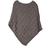 styleBREAKER Poncho Donna trecce,Maglia Grossa | Poncho triangolare, lunghezza schiena 80cm, elastico, taglia unica, tessuto morbido e caldo, senza maniche.