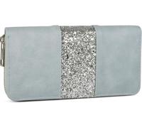 styleBREAKER Portafoglio donna a righe con paillettes 19x9,Blu chiaro/Arg