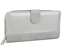 styleBREAKER Portafoglio Donna Bicolore Metallizzato,Grigio chiaro/Argent