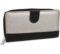styleBREAKER Portafoglio Donna Bicolore Metallizzato,Nero/Argento