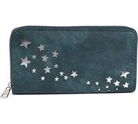 styleBREAKER Portafoglio donna con stelle traforate,Blu scuro