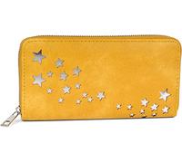 styleBREAKER Portafoglio donna con stelle traforate,Curry