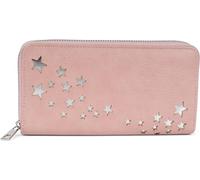 styleBREAKER Portafoglio donna con stelle traforate,Rosa antico vecchio