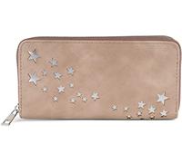 styleBREAKER Portafoglio donna con stelle traforate,Talpa