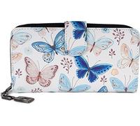 styleBREAKER Portafoglio donna farfalla vintage,Bianco-Blu