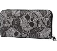 styleBREAKER Portafoglio donna teschio motivo paisley,Nero