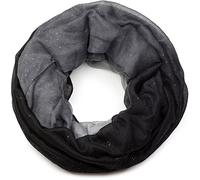 styleBREAKER raffinata sciarpa ad anello glitter con motivo colorato, sciarpa glitter, paillettes, sciarpa, foulard, donna 01017033, colore:Nero-Grigio