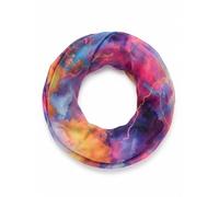 styleBREAKER sciarpa ad anello da donna Aquarell Glow con accenti metallici | sciarpa leggera, morbida, fluida e traspirante per la primavera e l'estate, colore:Viola-Rosa-Blu